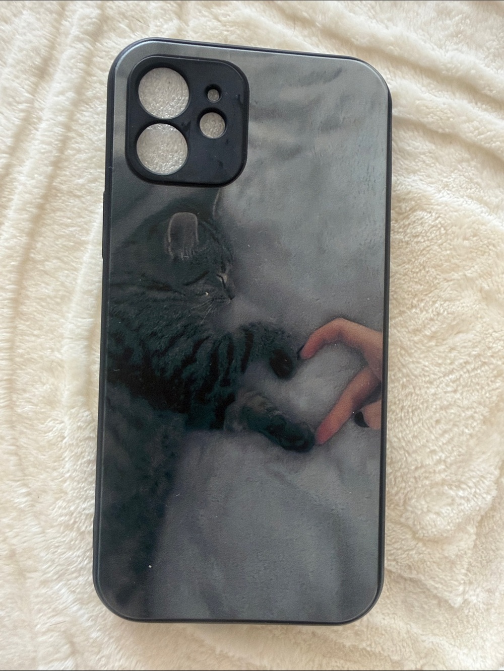 Cute Cat Photo Phone Case - Black Background